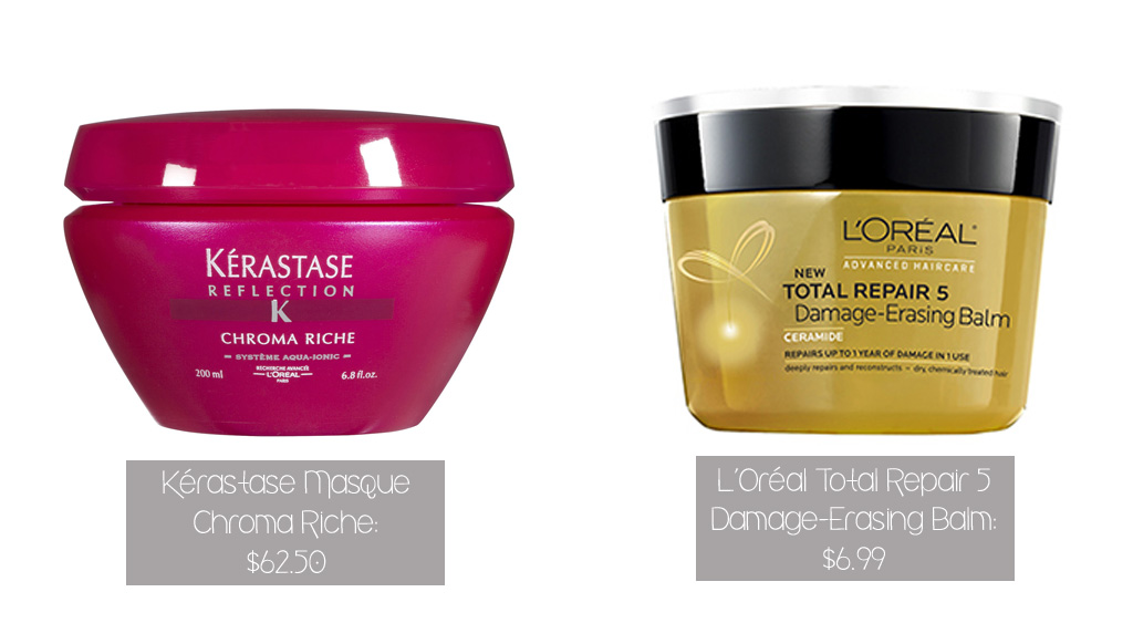 Kerastase Masque Chroma Riche: $65; L'Oreal Total Repair Balm: $