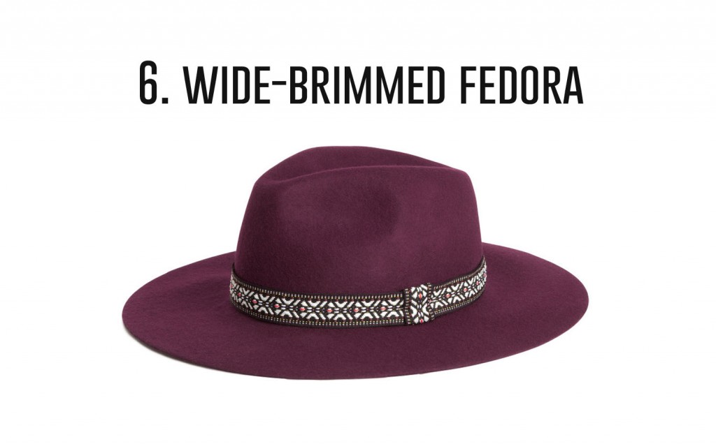 6. wide-brimmed fedora
