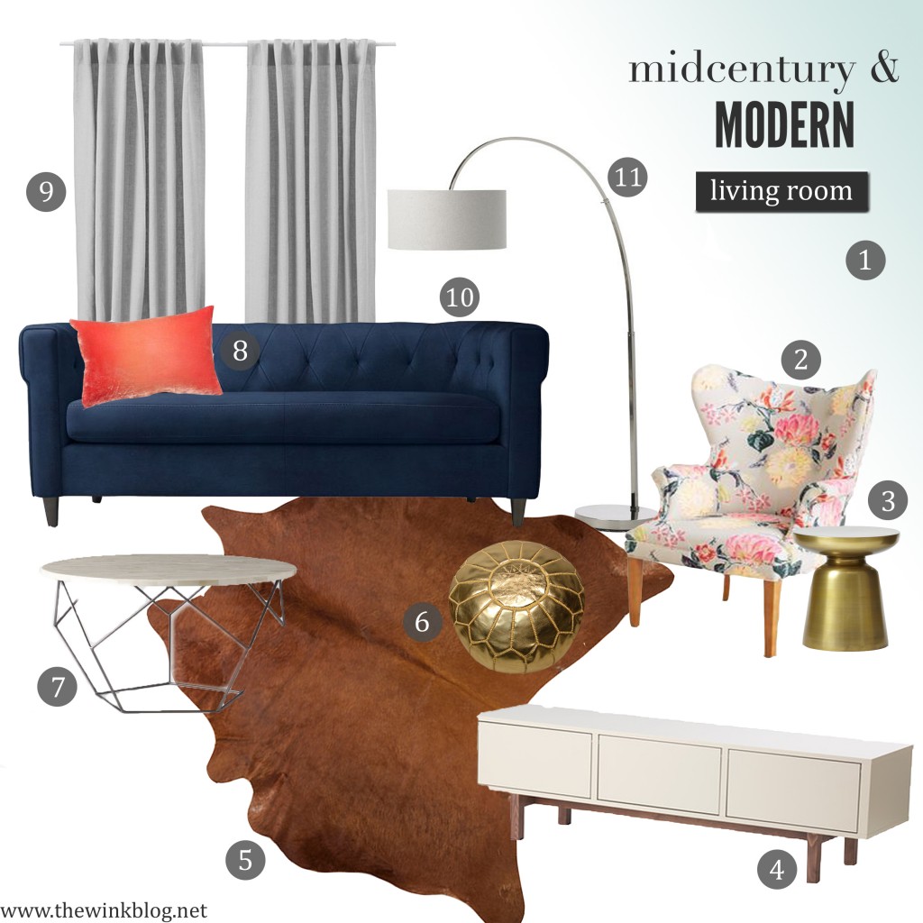 midcentury & modern living room